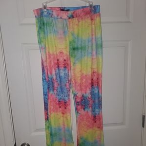 Neon tye dye bell bottom yoga